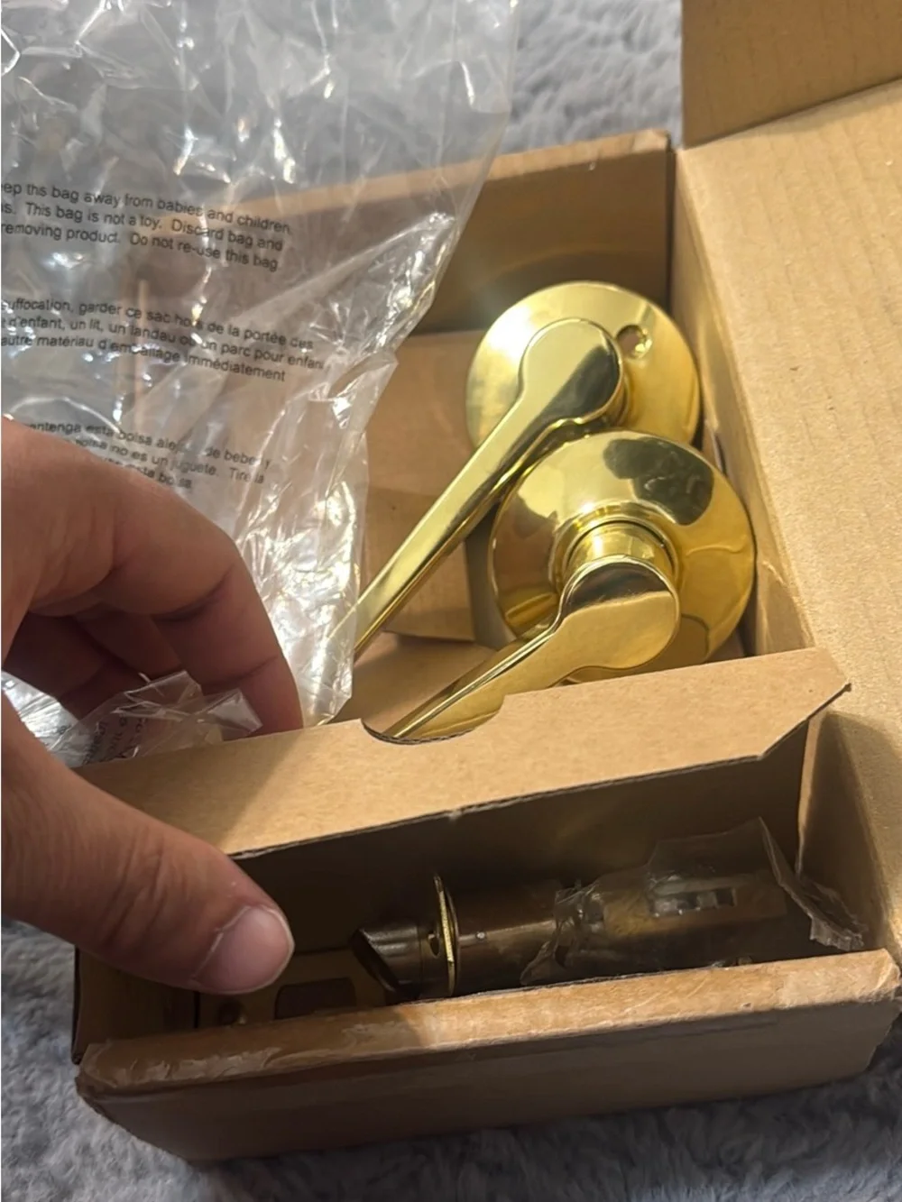 Gold door lever